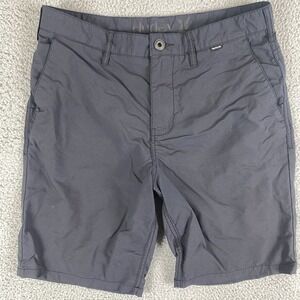 Hurley Nike Dri Fit Shorts Mens 32 Black Chino Walk Casual Preppy Board 8"